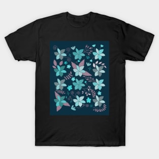 Folksy Wildflowers Blue T-Shirt